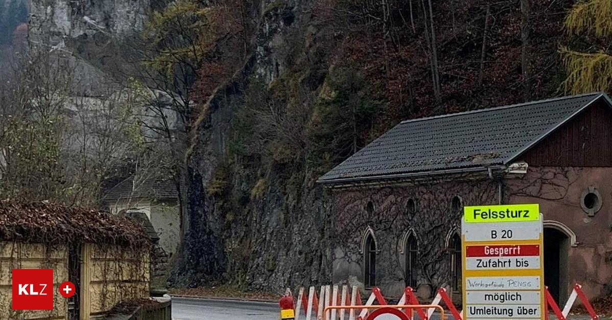 Nach Felssturz | Räumungsarbeiten auf der B 20 starten – Befahrung erst ...